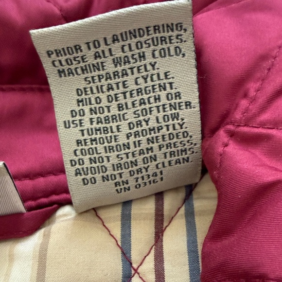 LL Bean Cranberry Quilted Jacket/Coat Extra Large Petite - Picture 10 of 14